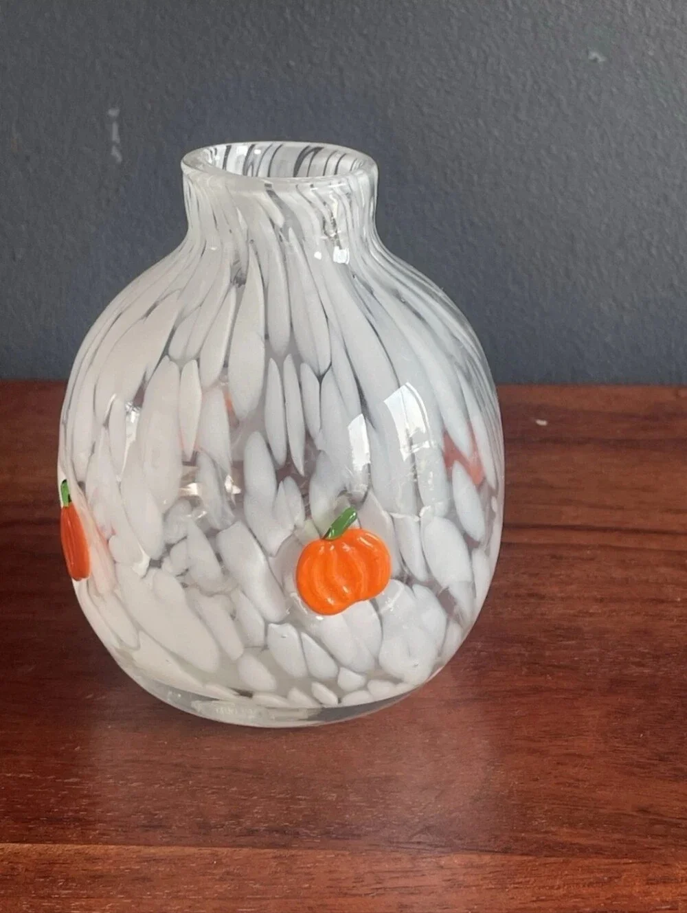 Anthropologie Mystic Confetti Pumpkin Icon Glass Bud Vase